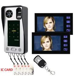 Yobang безопасности 7 "сенсорный экран с отпечатком пальцев IC карты проводной видео телефон двери визуальный домофон дверь выпуска дверной