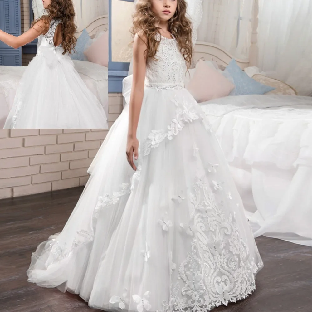 white bridesmaid dresses for girls