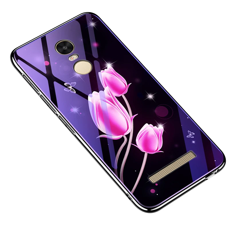Чехол для Xiaomi Redmi Note 3 чехлы чехол из закаленного стекла с цветами защитный полным