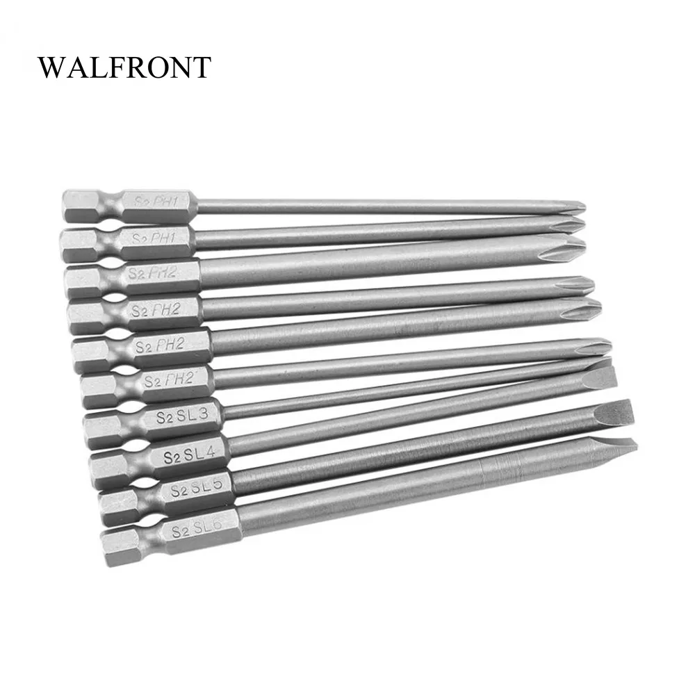 Отвертка WALFRONT с шестигранной головкой 10 шт./лот 1/4 дюйма шестигранный хвостовик