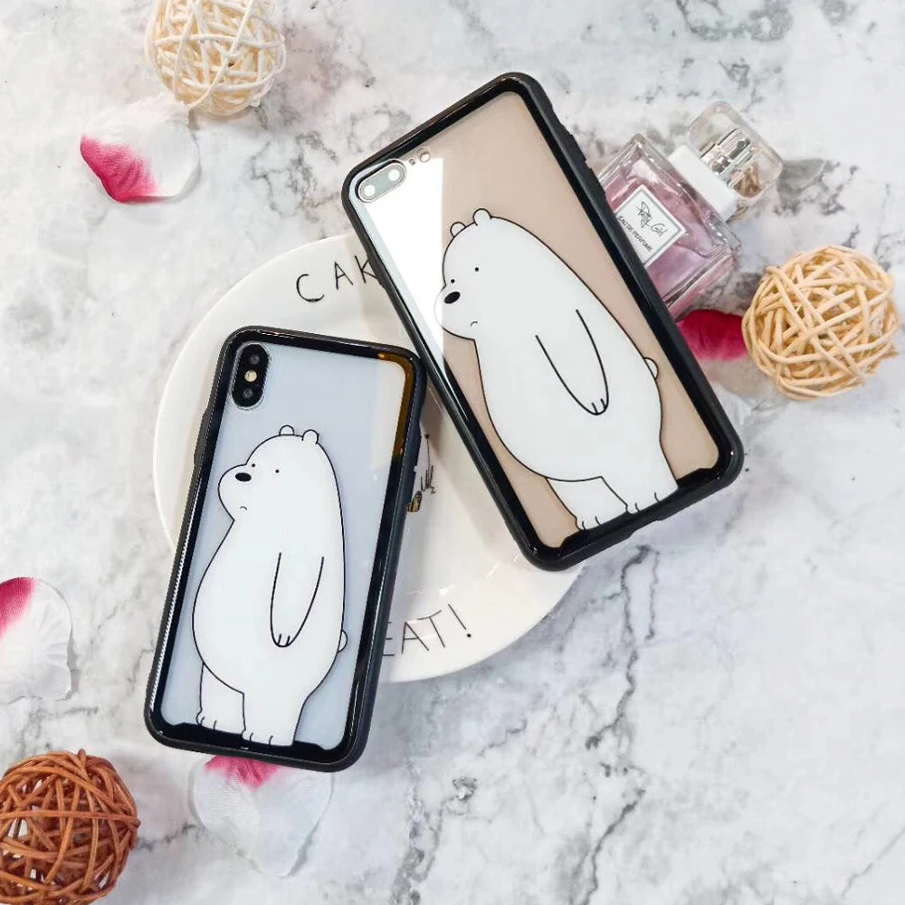 Zmasi Polar Bear чехол для iPhone х Чехлы 7 6S 6 8 Plus задняя крышка мультфильм ясно Стекло