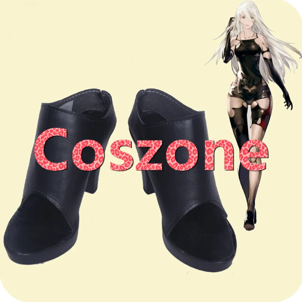 NieR Automata YoRHa Type A No.2 A2 Black Cosplay Shoes (1)