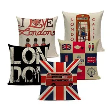 Best Offers Thickened Valentine Day Style Textiles London, England Sofa Covers 45Cmx45Cm Square Sofa With Bed Printed Pillow Case