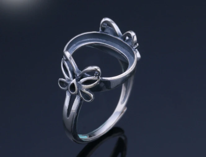 

11*12.6mm 925 STERLING SILVER Semi Mount Bases Blanks base blank Pad VINTAGE rings ring Setting set jewelry gift diy A2199