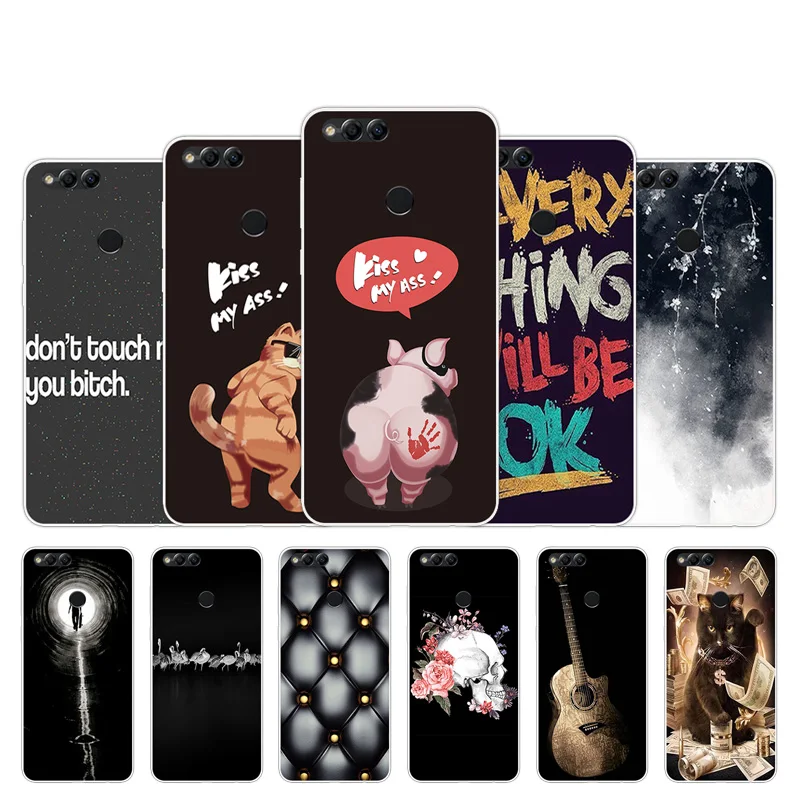 

for Huawei Honor 7X Soft Silcone Cases Kiss Design Shell for Huawei 7X Back Cover 5.93 inch for Honor 7X Phone Coque Capa