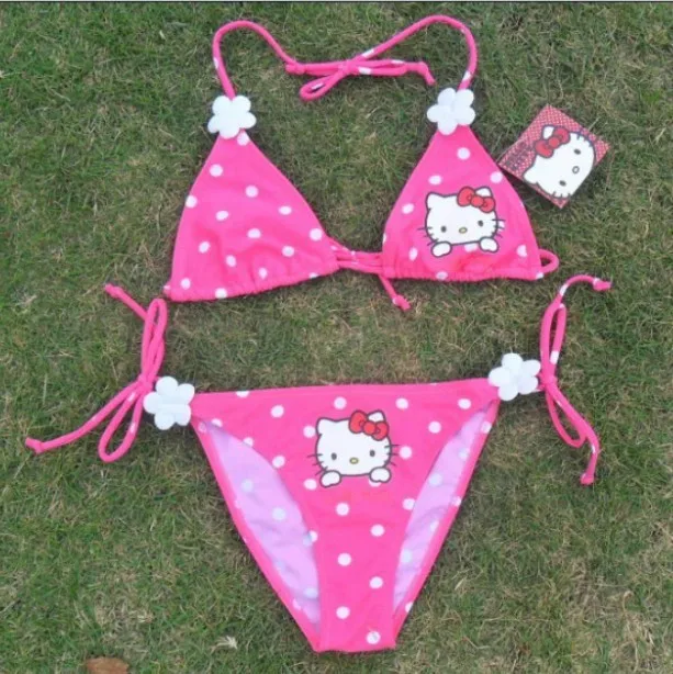 Free shipping 1set Hello Kitty swimwear kids beachwear baby bikini girls  cartoon swimsuit|swimsuit kids|swimsuit bikinibikini sale - AliExpress