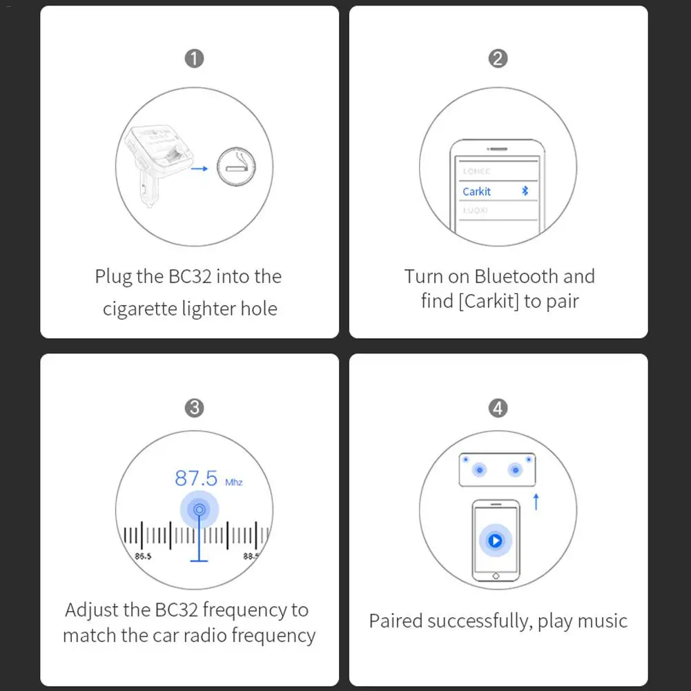 Автомобильный Bluetooth fm-передатчик MP3 с большим экраном карты многофункциональный беспроводной радио адаптер громкой связи