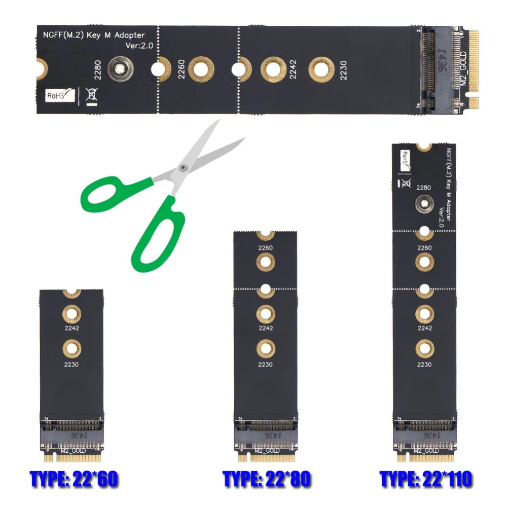 Гибкий 4 слойный PCI E Express M.2 NGFF M удлинитель ключа адаптер конвертер с винтовым