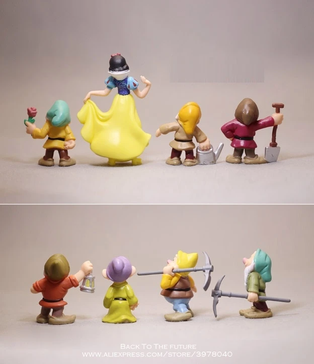 Disney 8 шт./компл. Белоснежка и семь гномов фигурку Модель Аниме мини украшения ПВХ Коллекционная Статуэтка игрушка модель подарок