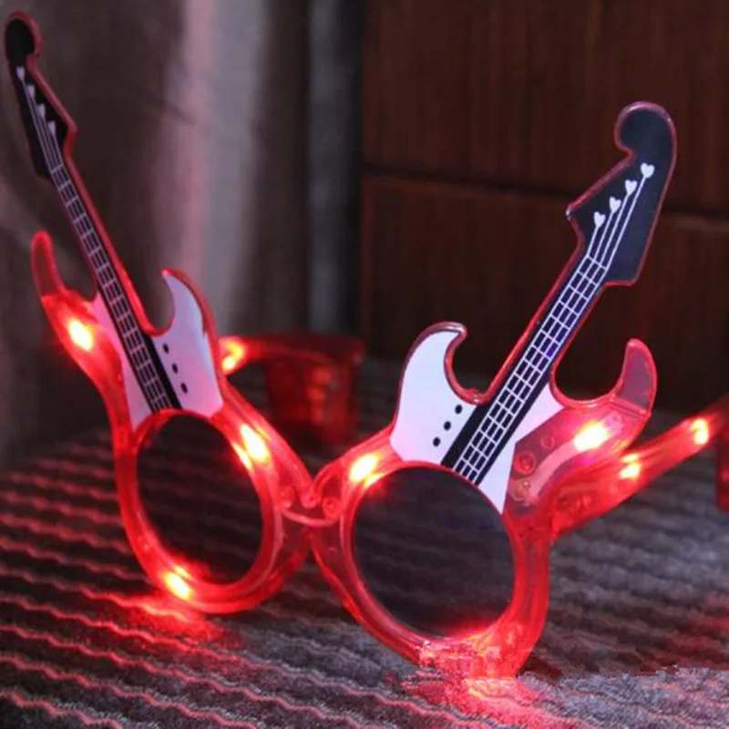 Светодиодный светильник для гитары, светящиеся очки, светящиеся очки, маска для глаз, бар, KTV Rave, вечерние принадлежности, свадебные украшения, Рождество - Цвет: red