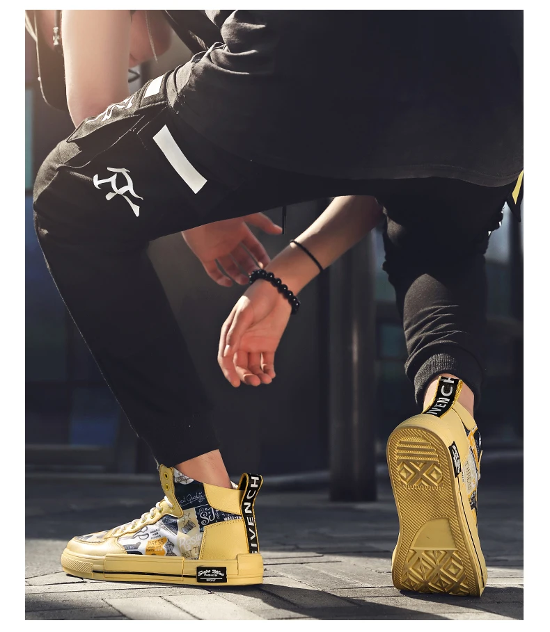 Обувь для скейтбординга для мужчин; модная обувь в стиле хип-хоп; высокие кроссовки с принтом; парусиновая обувь на заказ; Zapatillas; скейтборд; Hombre