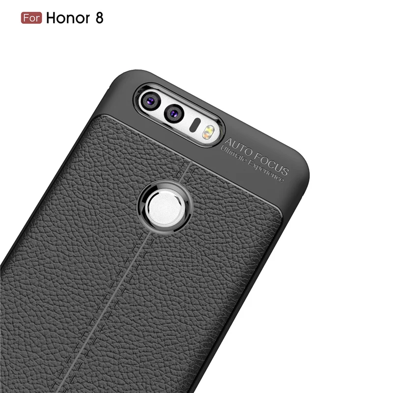 Силиконовый чехол личи кортекс для huawei Honor 8 funda hoesje lychee кожаный Матовый Мягкий ТПУ