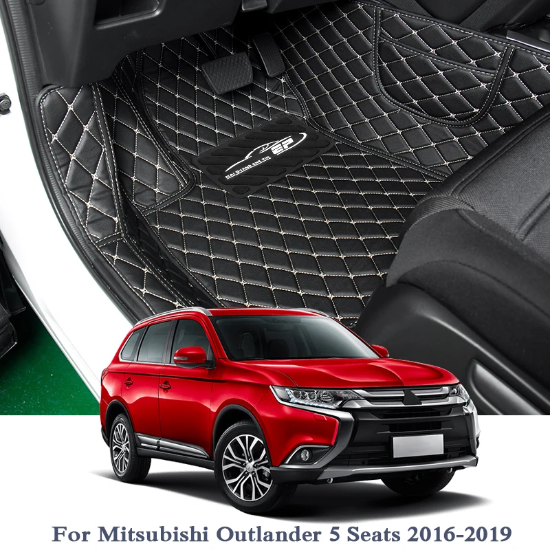 Car Styling Car Floor Mats For Mitsubishi Outlander- 5Seats LHD Leather Auto Foot Pad Cover Internal Accessories
