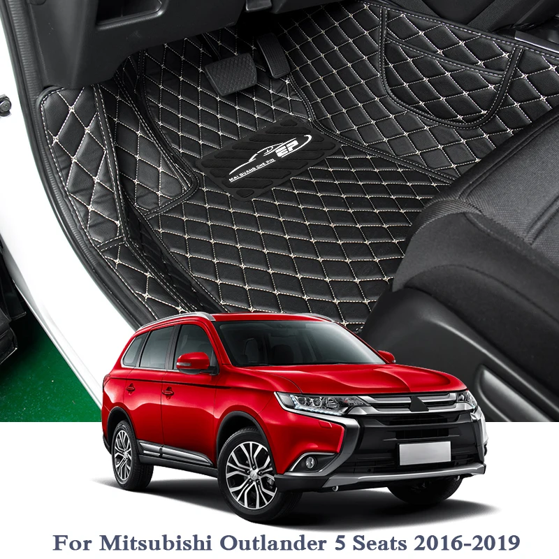 Car Styling Car Floor Mats For Mitsubishi Outlander 2016-2019 5Seats LHD Leather Auto Foot Pad Cover Internal Accessories