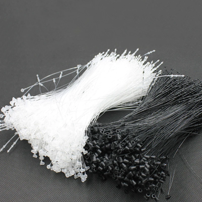 

100pcs White Loop Locks fasten rope Clothes Price label Tagging Pins Plastic loop lock pins Rope pin line tags holder sling