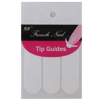 

Nail Classic French Pre Designed Fashion French Tips Guides Strip False Nail Half Tip With Glue Nail Art Toes