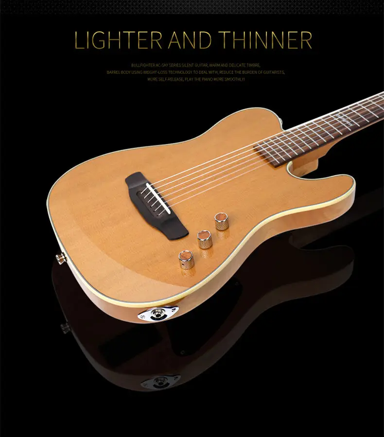 Немой 4" палисандр Классическая гитара 6-струны для студентов начинающих гитара из красного дерева сосны акустической гитары