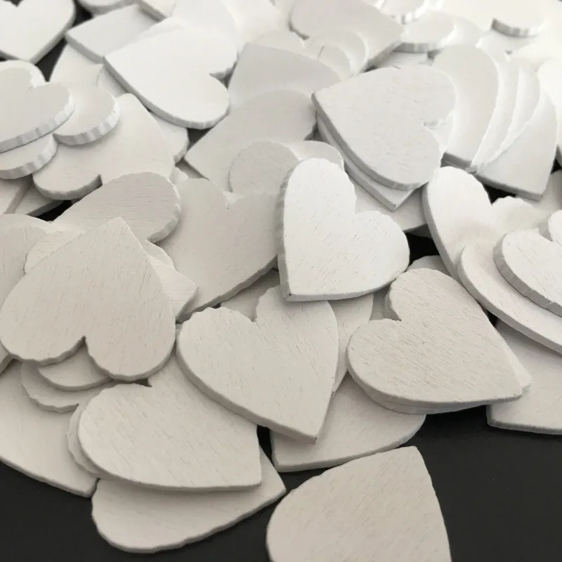 

100pcs Love Heart Shape Wooden Craft Wedding Table Scatter Ornaments DIY Christmas Party Decor Wood Scrapbooking Crafts 62561
