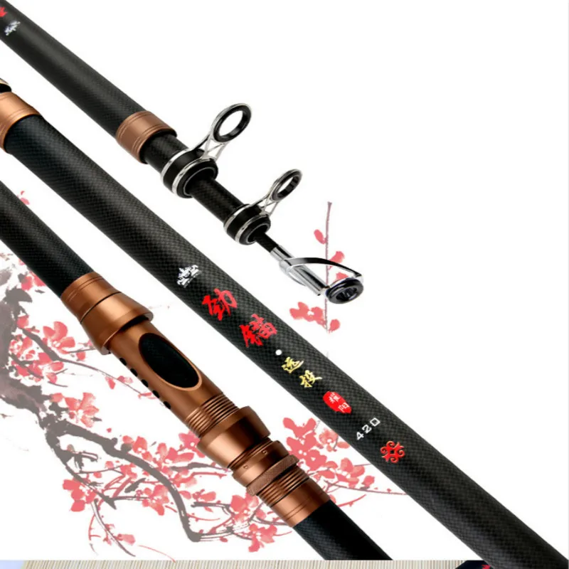 Telescópica de Carbono Vara de Pesca Equipamento de Pesca Portátil Ultra-leve Distância Jogando Olta Longas Seções Canne 2.7 m 3.0 3.6 3.9 3 Esporte e Lazer