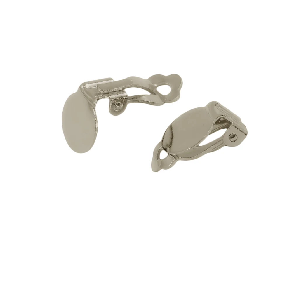 12Pieces Clip On Glue on Blank Pad Earrings Findings DIY Enamel Crystal Jewelry Making for No Piercing Women 