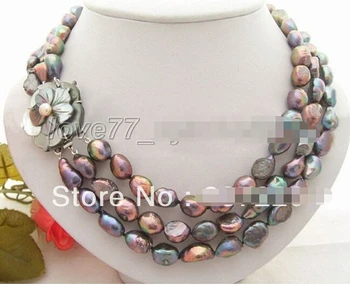 

free shipping Excellent ! Baroque Pearl Necklace- Cameo Clasp