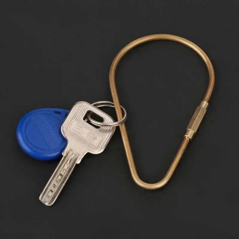 DIY Gift Brass Screw Lock Key Ring Carabiner Clip Hook Keychain in