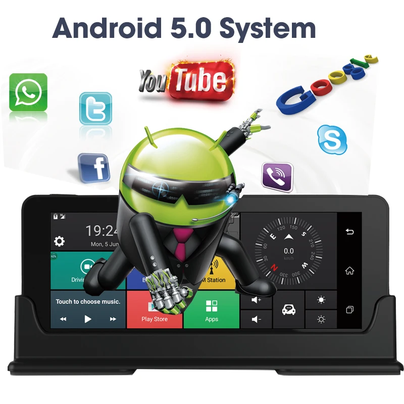 LSON 7 дюймов android 3g Автомобильный gps навигатор Bluetooth Android 5,0 Навигатор Автомобильный с DVR FHD 1080 Автомобильный gps