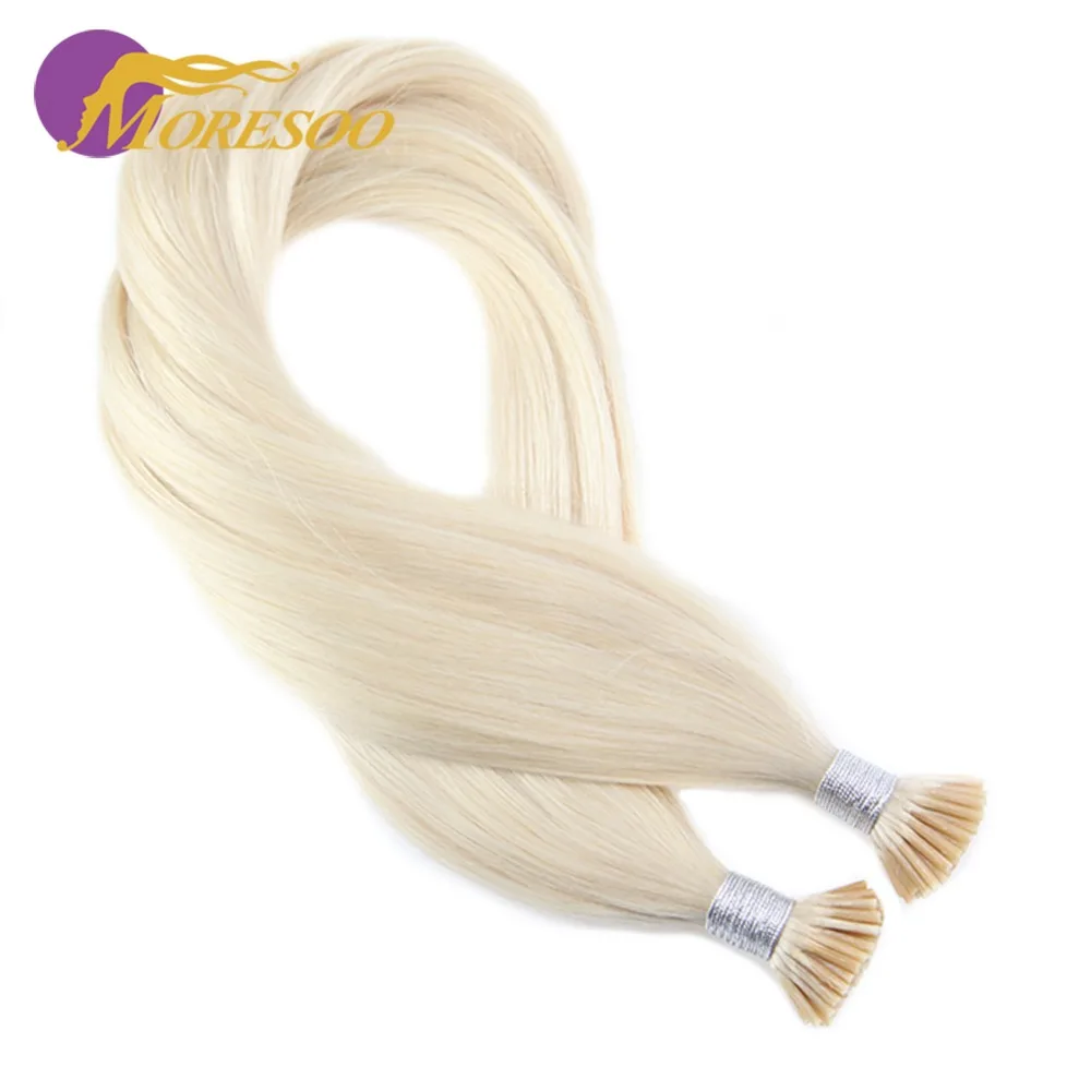 Harga Moresoo I Tip Ekstensi Rambut Rambut Manusia Nyata Brazilian Rambut Keratin Pre Bonded Rambut Dingin Murni Warna 1G  1 S 50 S 50G