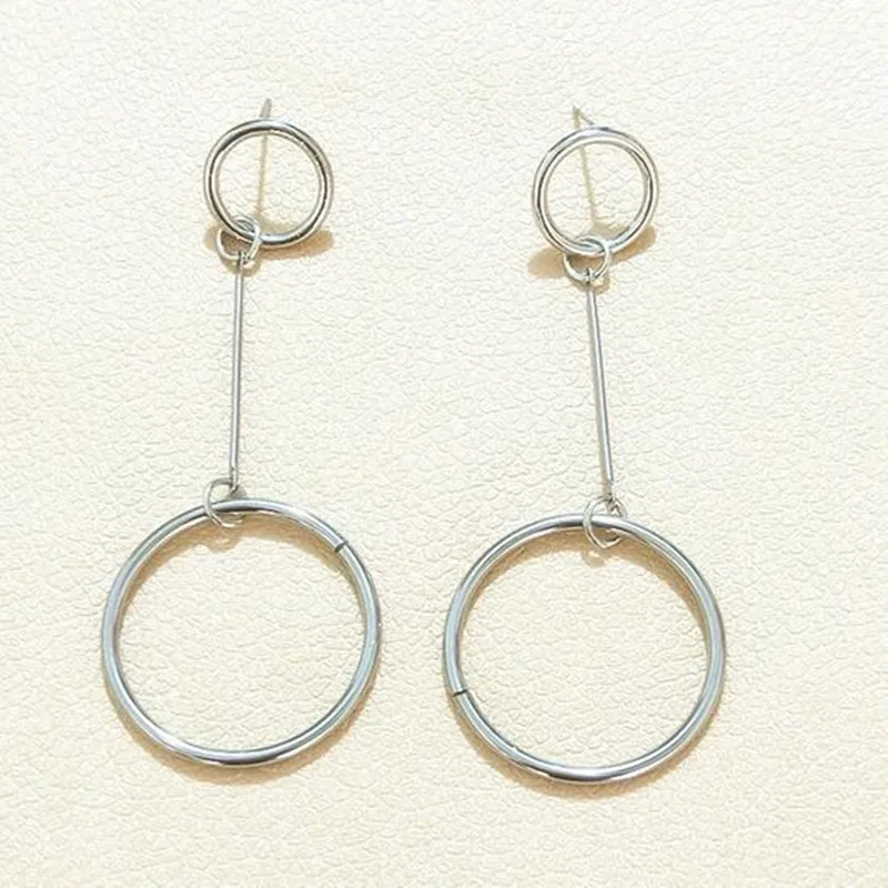 

Size of big Circle Long Earrings Korean Style Female Simple Geometric Earrings for Women and men Fashion Pretty Jewelry