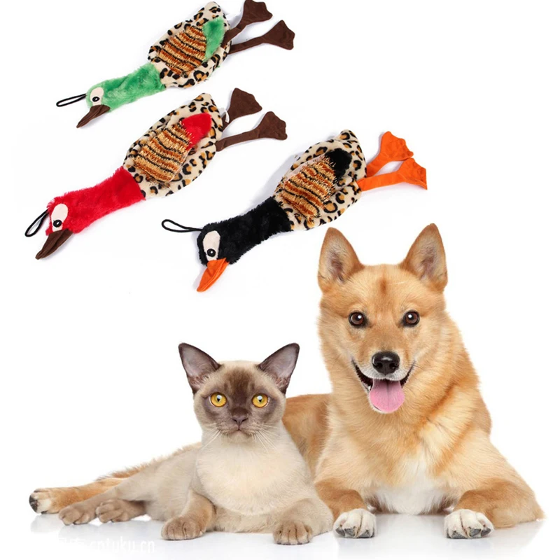 Pet Dogs Realistic Duck Squeak Toys Chew Toy Puppy Non toxic Plush Toy