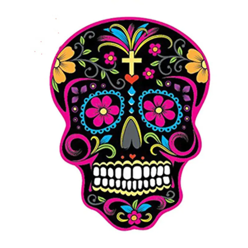 1pc Flower Horror Skull Stickers Mexican Calaver Sugar Skull Sticker Computer Laptop Skin Vinyl Sticker for Motorcycle Car