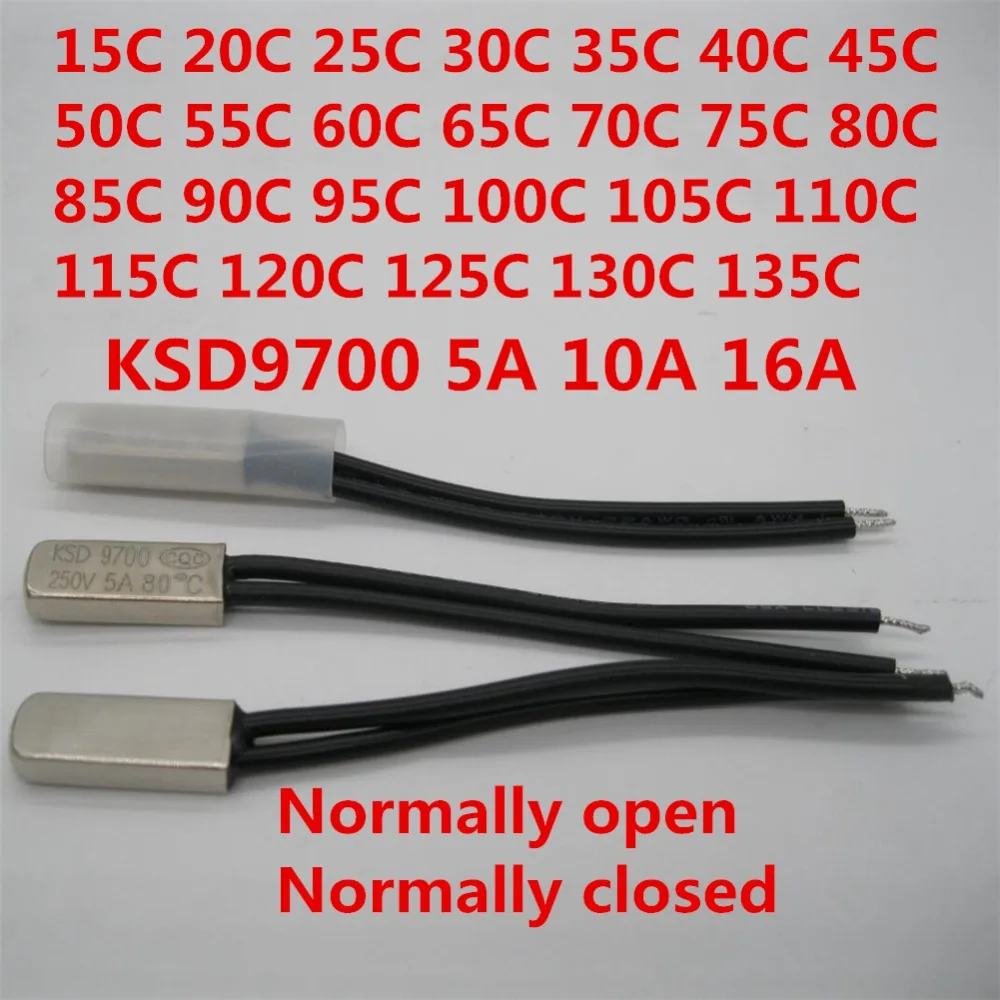 KSD9700 KSD нормально закрытый открытый 15C-150C 5A 10A 16A 15C 20C 25C 30C 35C 40C 45C 50C 55C 60C 65C 70C 75C 80C 85C 90C