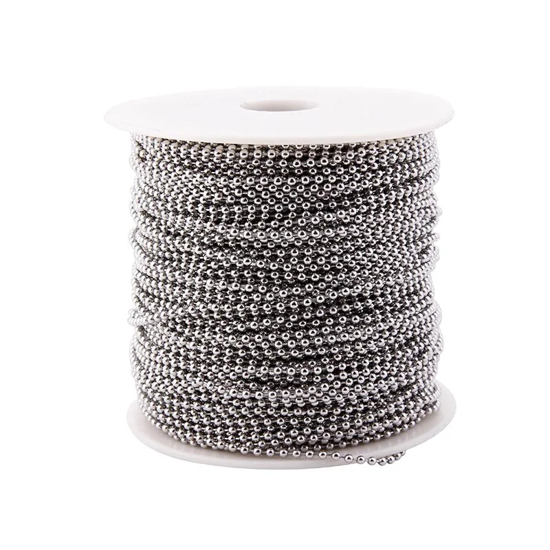 

300 feet 2.4mm Stainless Steel Bead Ball Chain Spool for Jewelry DIY making Dog Tag Accessories