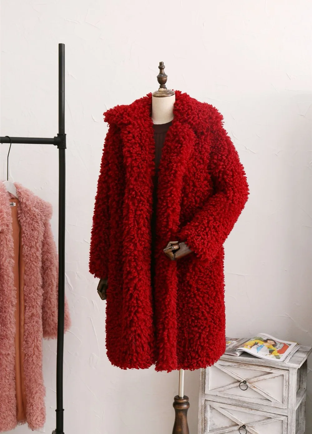 GTGYFF осень зима средней длины ягненка искусственный мех пальто с воротником женские Куртки из искусственной кожи пальто Верхняя одежда оверсайз Топ