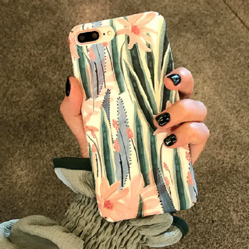 

Green Plants Leaf Phone Case For iphone X Case For iphone 6S 6 7 8 Plus Hard PC Back Cover Retro Fashion Leaves Cases Capa