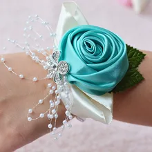 Искусственные цветы на запястье, свадебные, для танцевальной вечеринки, Декор