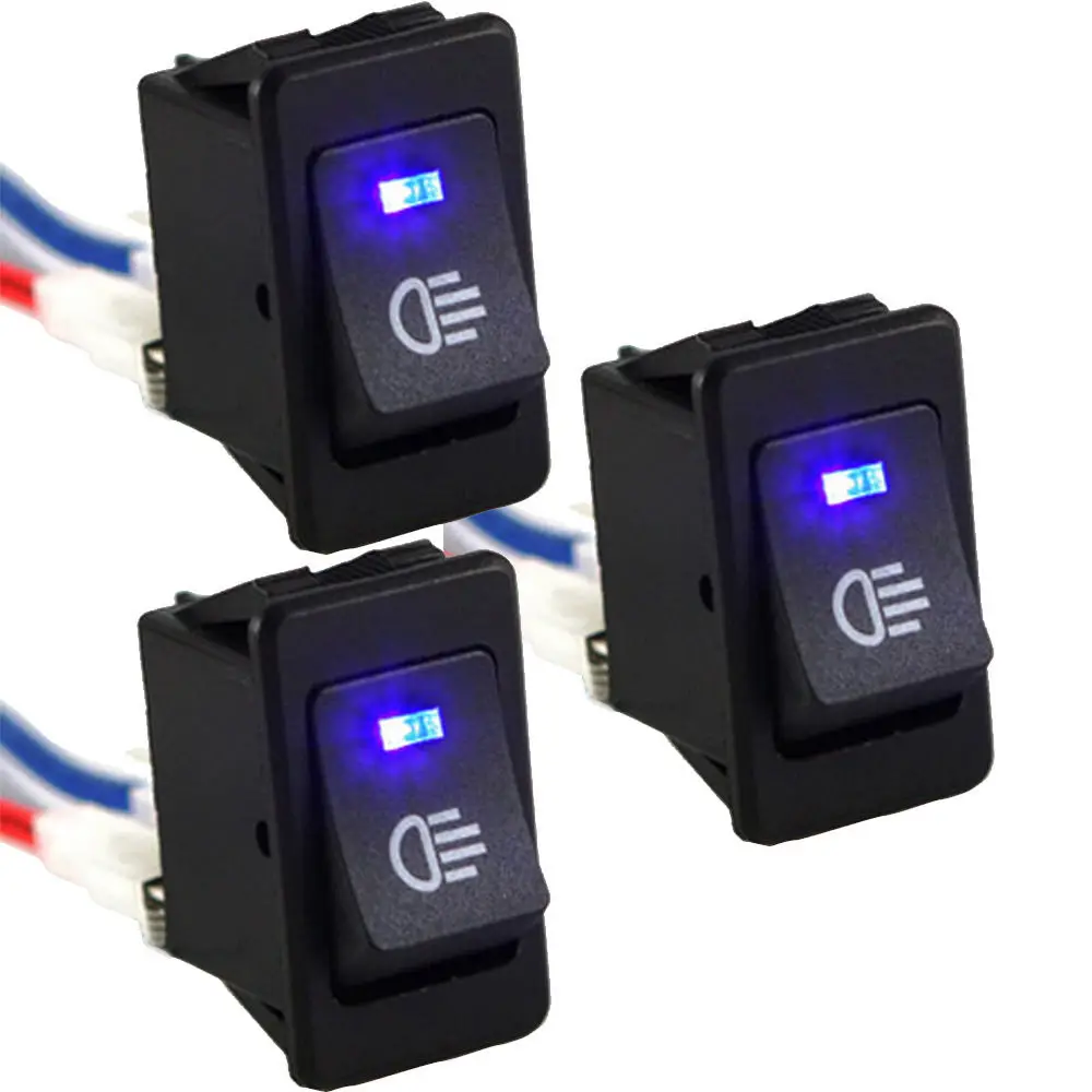 Ee Support 3 X New Colors Led 12v 35a Universal Car Accessories 4pins Dash Dashboard Fog Light