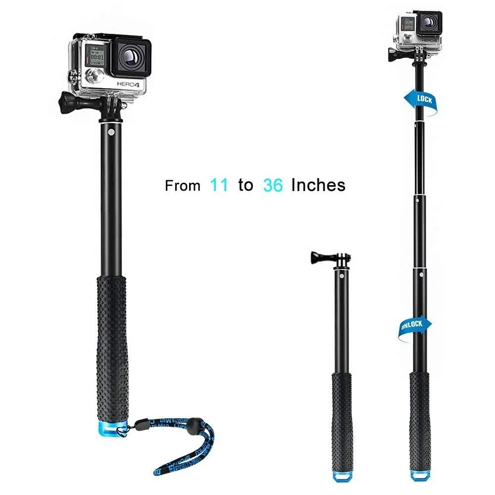 

Kaliou 36 Inch Waterproof Hand Grip Selfie Stick Monopod for GoPros 7 6 5 4 3+ 3 Iphones Action Cameras