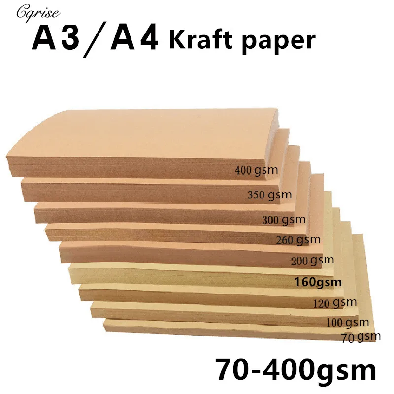 70 400GSM A4/A3 коричневая необработанная крафт бумага из древесной целлюлозы