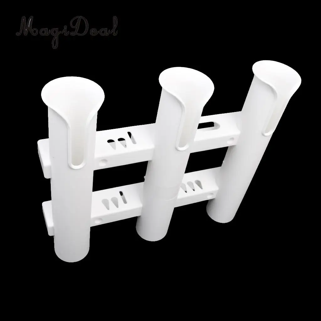 MagiDeal Marine Canoe Kayak Boat Fishing PP 3 Pole Rod Holder Tube Mount Bracket Rack Pliers Storage for Water Rowing Boat Acce