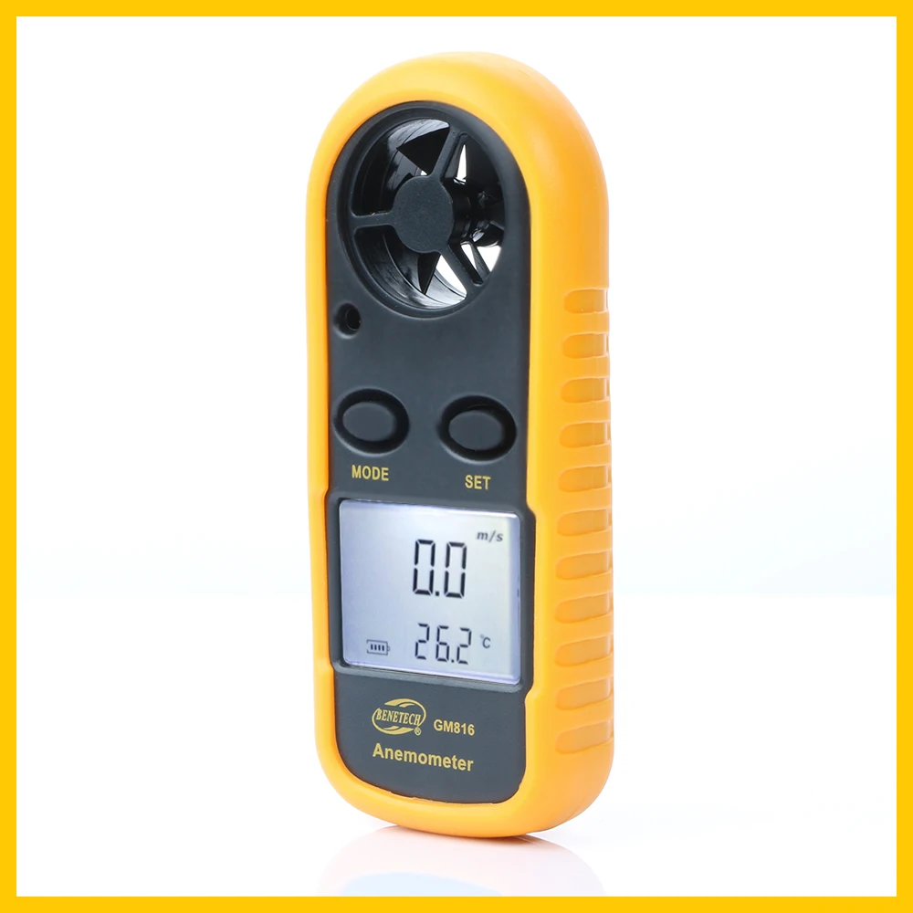 휴대용 디지털 풍속계, 온도 테스터, 풍속 게이지, LCD 휴대용 도구 GM816-BENETECH, 30 m/s