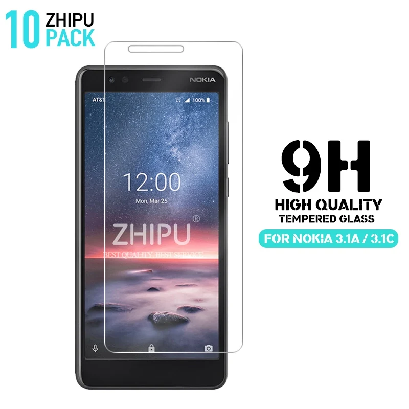 

10 Pcs Tempered Glass For Nokia 3.1 A Glass Screen Protector 2.5D 9H Tempered Glass For Nokia 3.1 C Protective Film 5.45"
