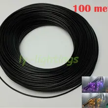 Черный оптоволоконный кабель из цельного волокна+ ПВХ покрытие для украшения сада под водой ночной Светильник 2,2 мм x 100 м