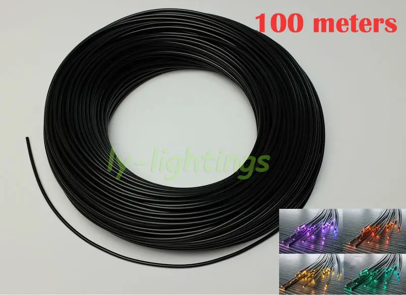 Black optical fiber cable solid fiber optics +pvc cover for decoration outdoor garden underwater