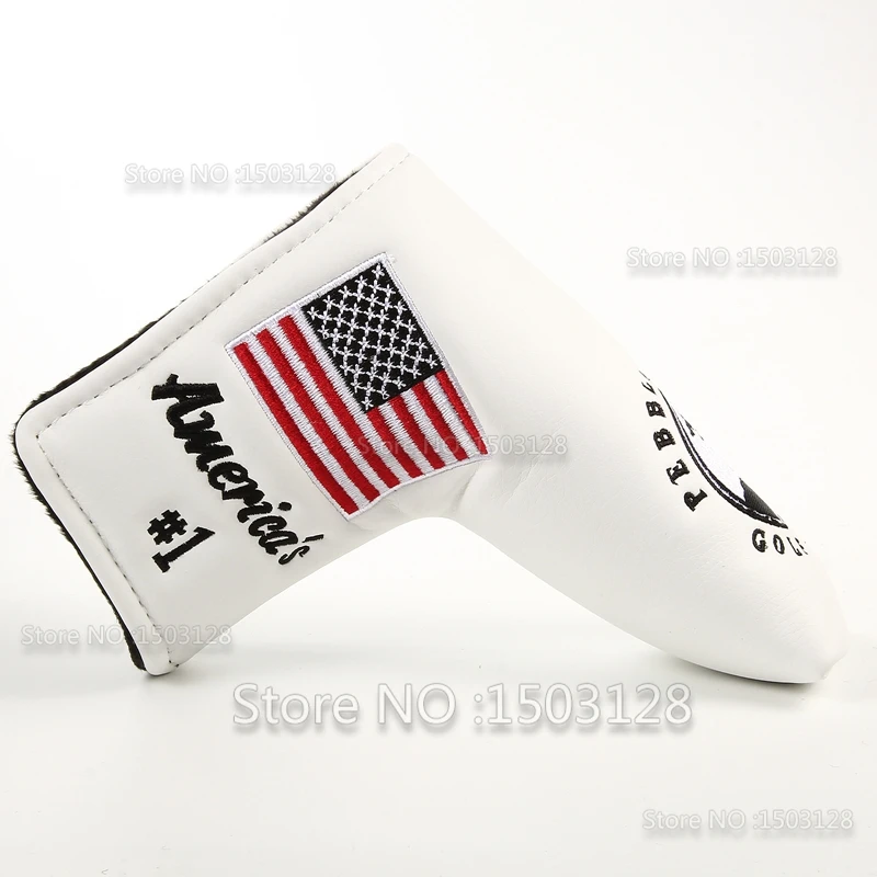 New USA American No.1 Flag Long LifeTree White Golf Putter Cover Headcover Velcro Closure for Blade Golf Putter Free Shipping New USA American No.1 Flag Long LifeTree White Golf Putter Cover Headcover Velcro Closure for Blade Golf Putter Free Shipping