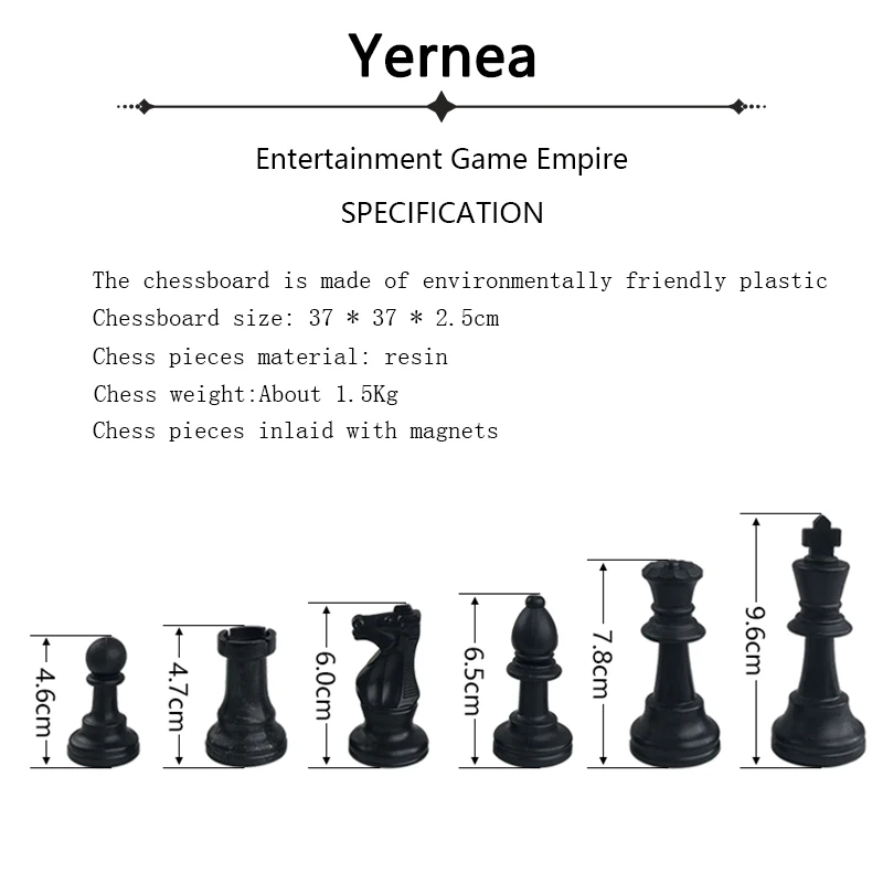 Extra Large Plastic Magnetie Chess Chess magnetic Board Game Entertainment Pieces Christmas Birthday Gift Yernea