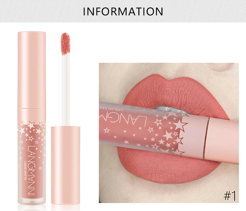 Batom à Prova Líquido de Veludo Kit de Maquiagem Langmanni Matte d' Água Sexy Hot Long-lasting Batom Mate Gloss Labial Conjunto 12 Pçs - Set 7 LANGMANNI 12 pçs set Matte Batom À