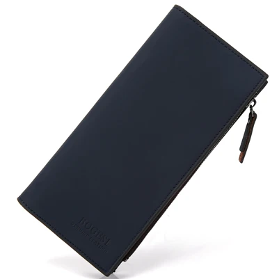 Bogesi/, мужской кошелек на застежке-молнии с пряжкой, Модный высококачественный дизайнерский черный кошелек, 3 цвета, кошелек с держателем для кредитных карт - Цвет: Синий