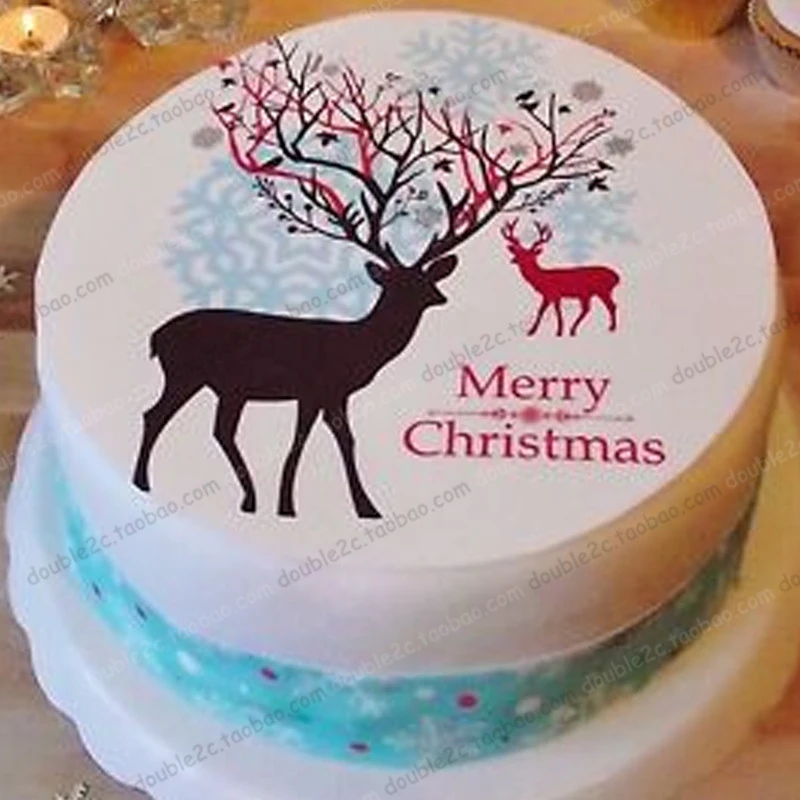 5pcs Lot 8 20cm Milu Deer Wafer Paper Christmas Decoration Edible Christmas Decorations Cake Paper With Christmas Snowflake Wafer Paper Decorations For Cakesfor Cake Aliexpress