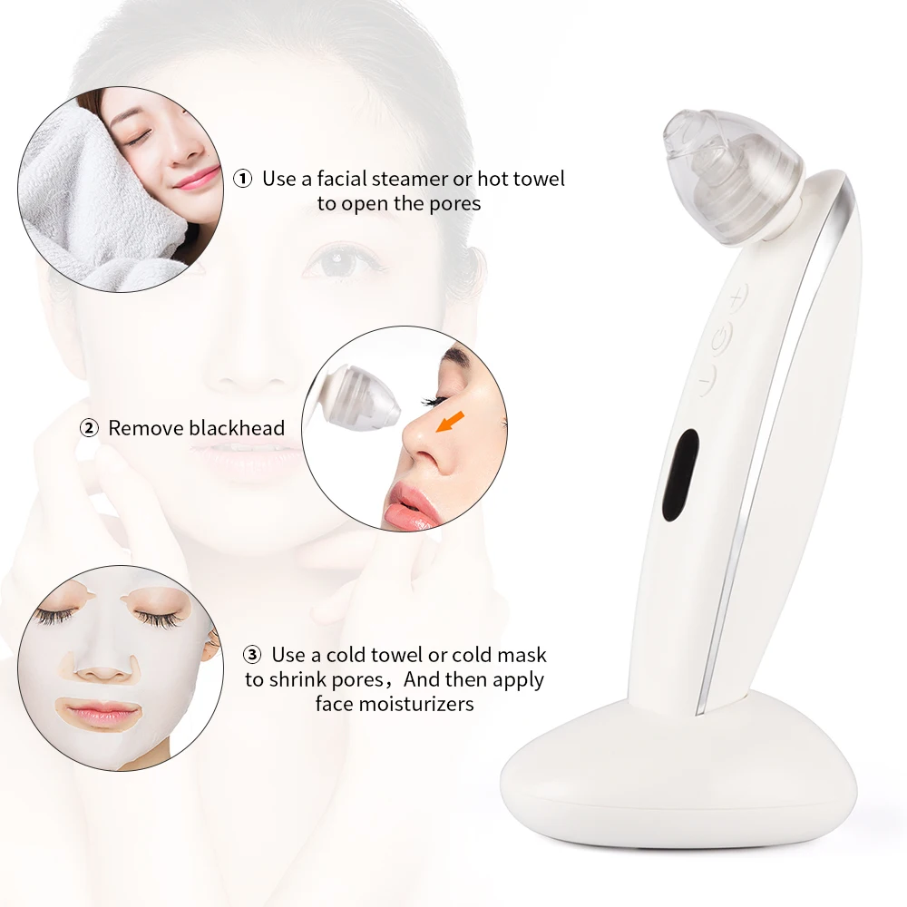 Máquina de Remoção de Cravo Removedor de Cabeça Cuidados com a Pele Facial Preta Aspirador Poros Nariz Rosto Forte Sucção Limpeza Profunda Ferramenta 15 de cabeça preta aspirador poros nariz rosto